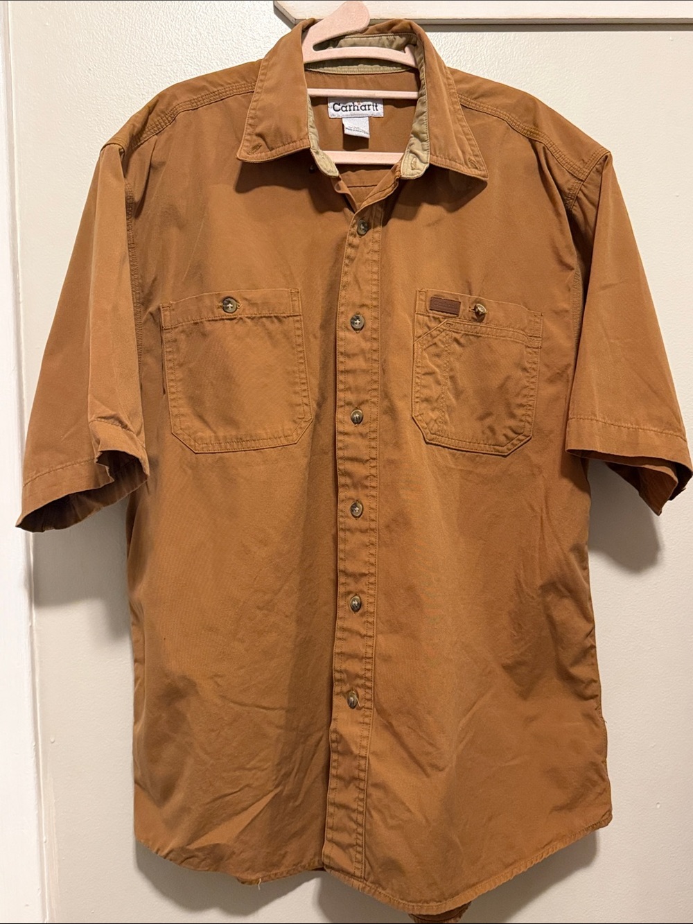 Carhartt Tan Lightweight Cotton Work Shirt